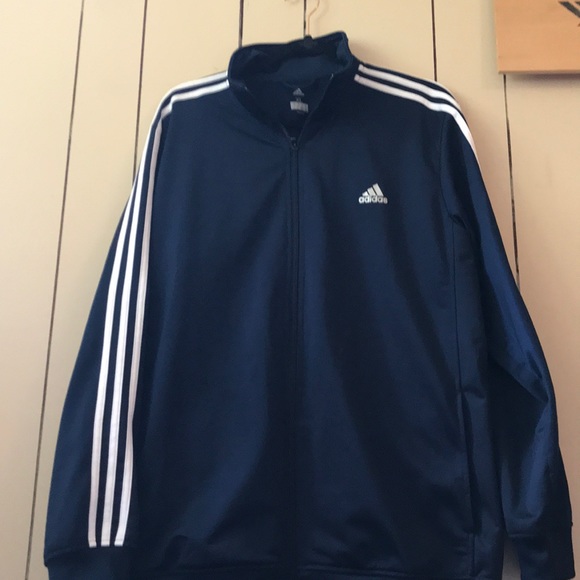 Navy adidas warm up sweater - Picture 1 of 2